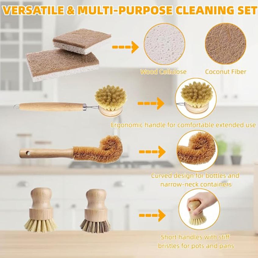 6 Parça Bambu Bulaşık Fırçası  - Substrate Coconut Fiber incelemesi ve fiyatı